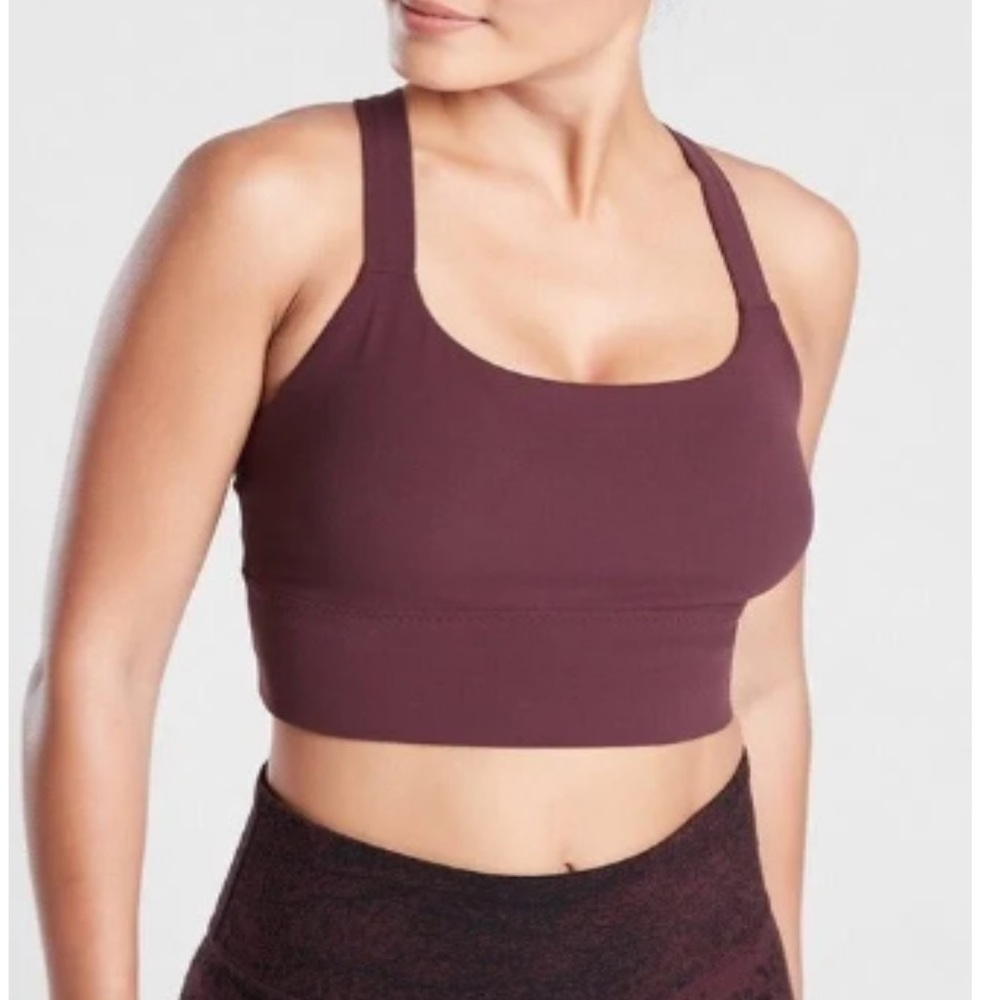 NWT Athleta Warrior Longline Bra in Maroon